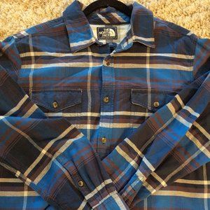 The North Face Arroyo Plaid Flannel Long-sleeve in Blue & Purple, size Lg